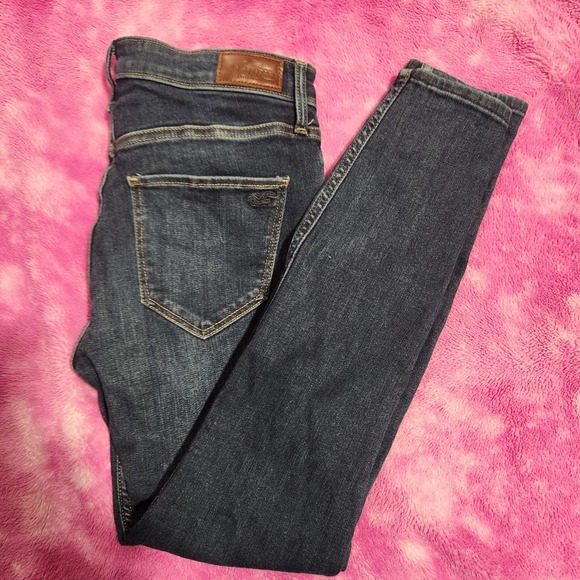 Hollister Denim - Hollister 7S Womens High‎ Rise Super Skinny Jeans Dark Wash Stretch W28 L26